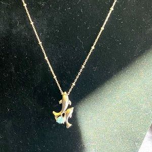 Sterling silver Aquamarine Dolphin 🐬 necklace